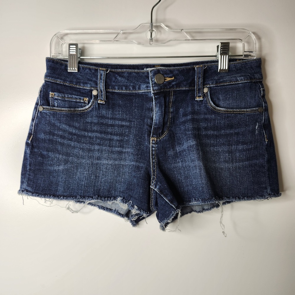 PAIGE Bobby Shorts Women 26 Dark Wash Denim Cutoff Country Western Cowgirl Boho